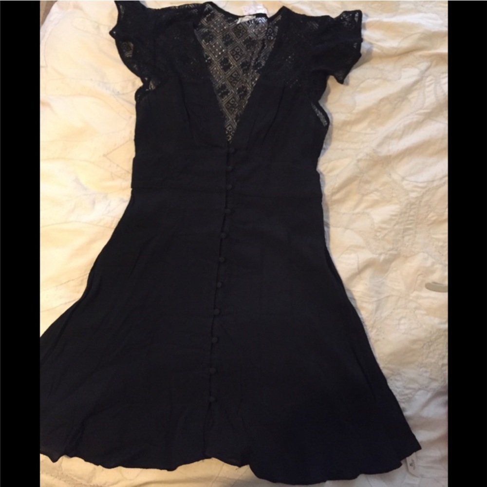 Black v neck mini dress